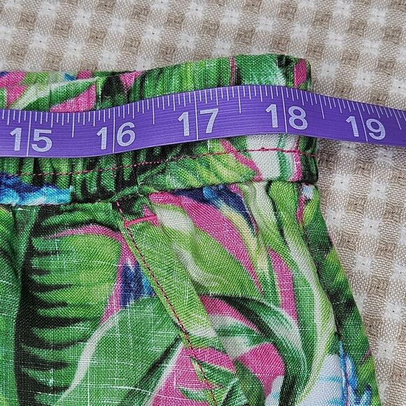 Tommy Bahama Tulum Blooms Tropical Wide Leg Drawstring Waist Linen Trouser Pants - Picture 7 of 11